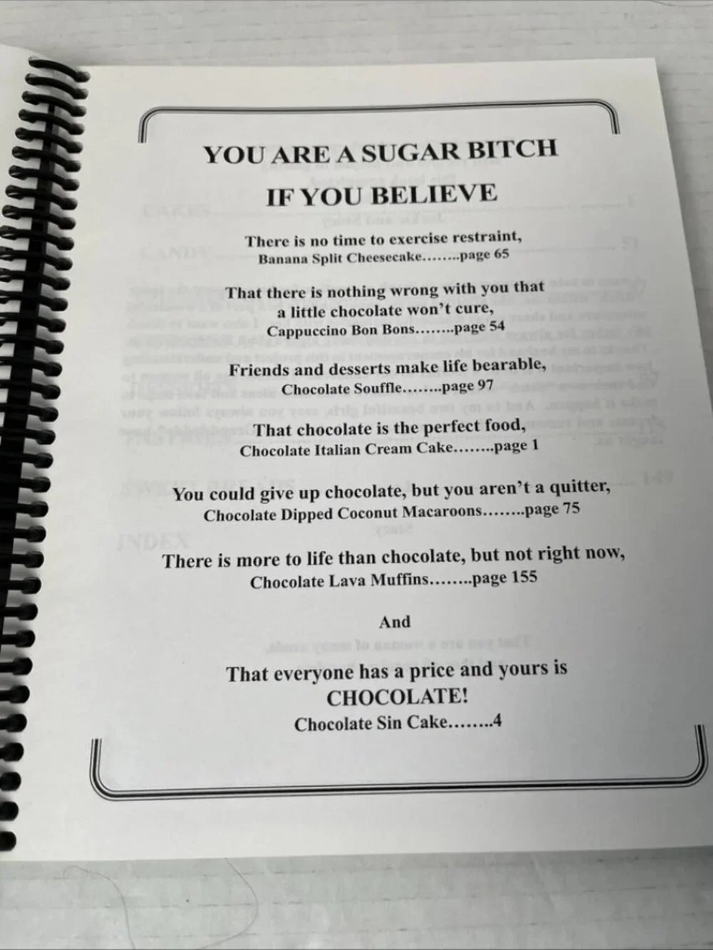 Sugar Bitches Just Desserts Spiral Cookbook